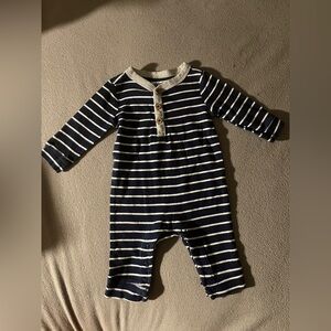 Carter's Blue and White Striped Footie One Piece